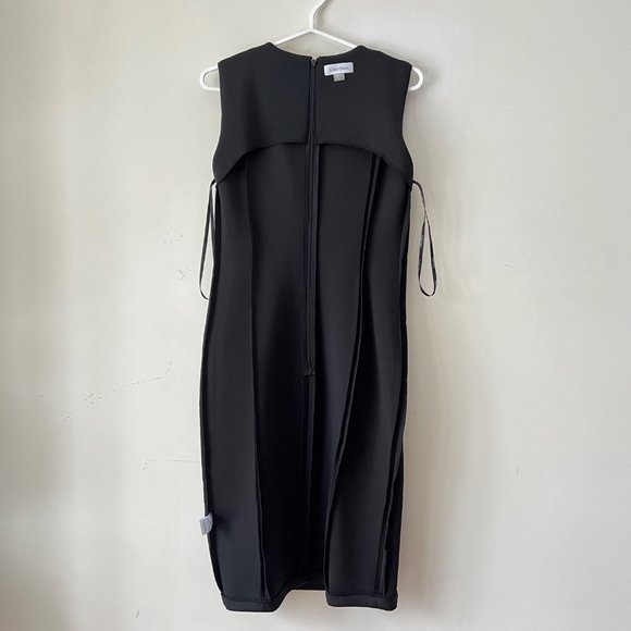 NWT Calvin Klein Black Embellished Sheath Cocktail Dress w/ Slit Size 4 - Picture 13 of 16